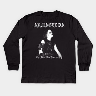 Armagedda The Final War Approaching | Black Metal Kids Long Sleeve T-Shirt